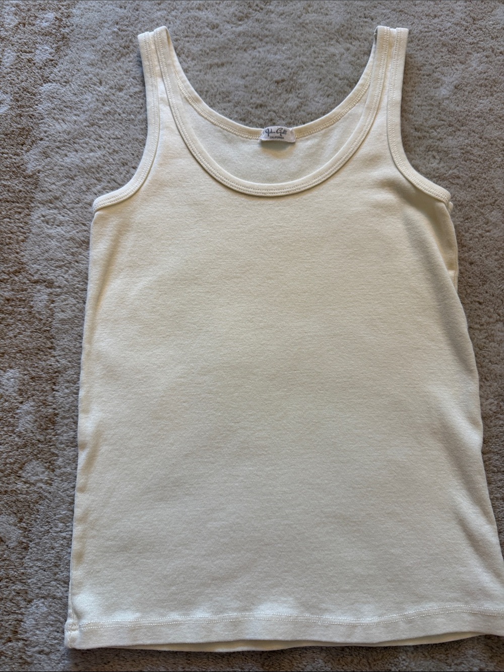 Brandy Melville Cream Ribbed Tank Top